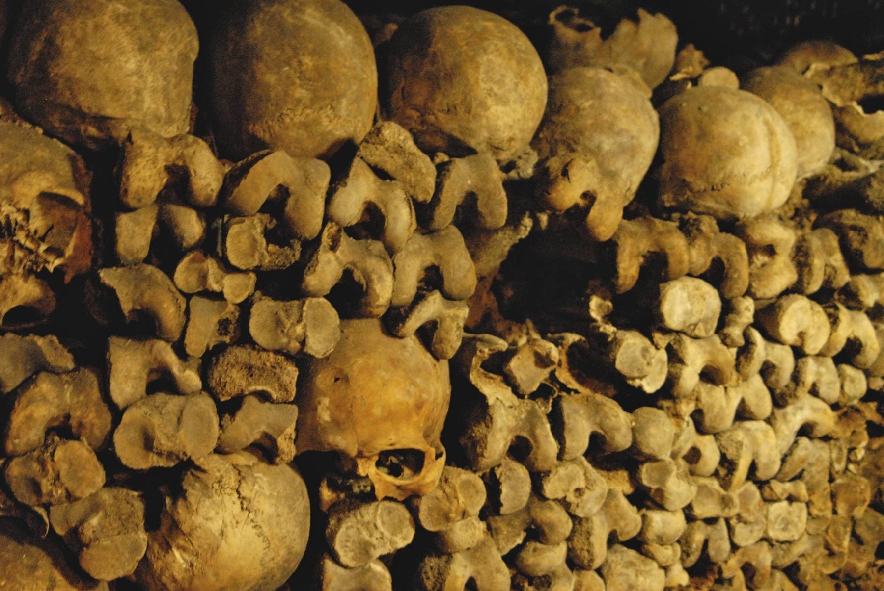 Catacomb ossuary wall